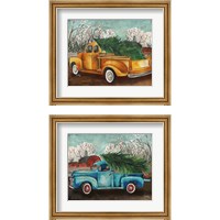 Framed 'Yellow Truck and Tree 2 Piece Framed Art Print Set' border=