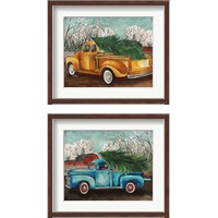 Framed 'Yellow Truck and Tree 2 Piece Framed Art Print Set' border=