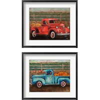 Framed 'Truck Harves 2 Piece Framed Art Print Set' border=