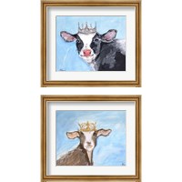 Framed 'Queen Cow & Goat 2 Piece Framed Art Print Set' border=