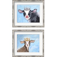 Framed 'Queen Cow & Goat 2 Piece Framed Art Print Set' border=