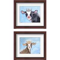 Framed 'Queen Cow & Goat 2 Piece Framed Art Print Set' border=