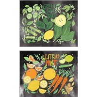 Framed Fruitie Smoothie on Black 2 Piece Art Print Set