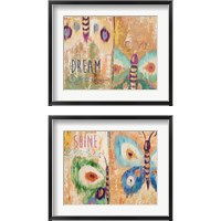 Framed 'Ikat Flutter 2 Piece Framed Art Print Set' border=