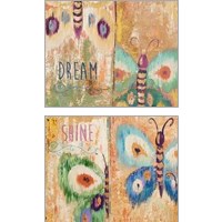 Framed 'Ikat Flutter 2 Piece Art Print Set' border=