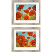 Framed 'Field of Poppies 2 Piece Framed Art Print Set' border=