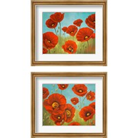 Framed 'Field of Poppies 2 Piece Framed Art Print Set' border=