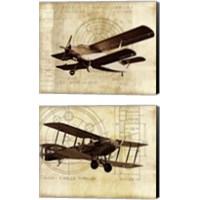 Framed 'Flight Plans 2 Piece Canvas Print Set' border=