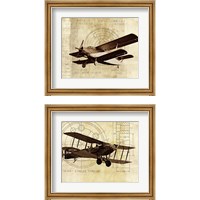 Framed 'Flight Plans 2 Piece Framed Art Print Set' border=