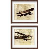 Framed 'Flight Plans 2 Piece Framed Art Print Set' border=