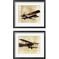 Framed 'Flight Plans 2 Piece Framed Art Print Set' border=