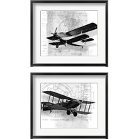 Framed 'Flight Plans 2 Piece Framed Art Print Set' border=