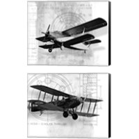 Framed 'Flight Plans 2 Piece Canvas Print Set' border=