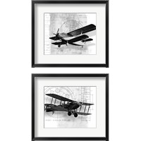 Framed 'Flight Plans 2 Piece Framed Art Print Set' border=