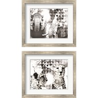 Framed 'Modern Black & White Safari Animal 2 Piece Framed Art Print Set' border=