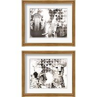 Framed Modern Black & White Safari Animal 2 Piece Framed Art Print Set