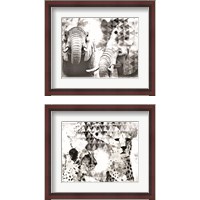 Framed Modern Black & White Safari Animal 2 Piece Framed Art Print Set