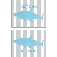 Framed 'Baby Sharks 2 Piece Art Print Set' border=