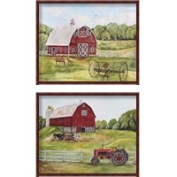 Framed 'Rural Red Barn 2 Piece Framed Art Print Set' border=