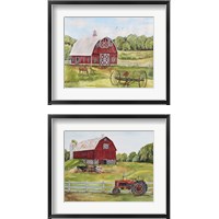 Framed 'Rural Red Barn 2 Piece Framed Art Print Set' border=