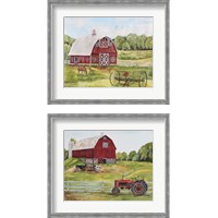 Framed 'Rural Red Barn 2 Piece Framed Art Print Set' border=