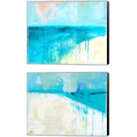 Framed 'Coastal Blues 2 Piece Canvas Print Set' border=