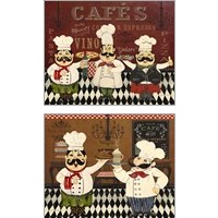 Framed 'Italian Chefs 2 Piece Art Print Set' border=