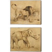 Framed Global Safari Animal 2 Piece Canvas Print Set