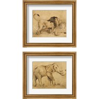 Framed Global Safari Animal 2 Piece Framed Art Print Set