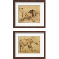 Framed Global Safari Animal 2 Piece Framed Art Print Set