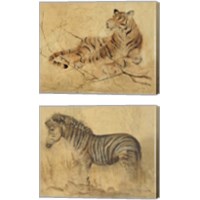 Framed Global Safari Animal 2 Piece Canvas Print Set