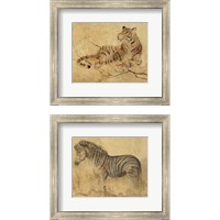 Framed 'Global Safari Animal 2 Piece Framed Art Print Set' border=