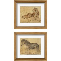 Framed 'Global Safari Animal 2 Piece Framed Art Print Set' border=