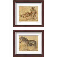 Framed 'Global Safari Animal 2 Piece Framed Art Print Set' border=