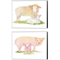 Framed 'Life on the Farm Animal Element 2 Piece Canvas Print Set' border=