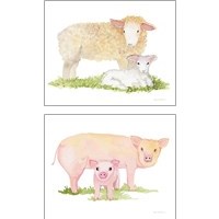 Framed Life on the Farm Animal Element 2 Piece Art Print Set