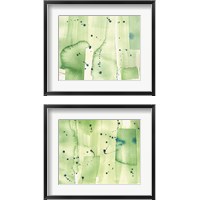 Framed 'Abstract Green Watercolor 2 Piece Framed Art Print Set' border=