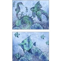 Framed 'Ocean Blues 2 Piece Art Print Set' border=