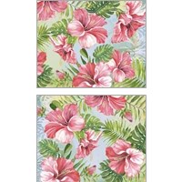 Framed 'Hibiscus Paradise 2 Piece Art Print Set' border=
