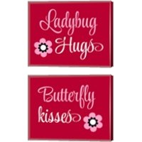 Framed 'Hugs & Kisses 2 Piece Canvas Print Set' border=