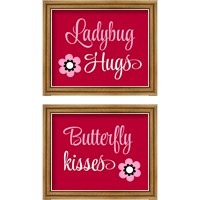 Framed 'Hugs & Kisses 2 Piece Framed Art Print Set' border=