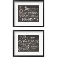 Framed Chalkboard Christmas Sayings 2 Piece Framed Art Print Set