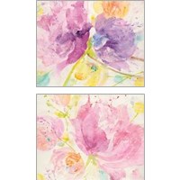 Framed 'Spring Abstracts Florals 2 Piece Art Print Set' border=