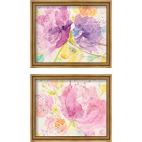 Framed 'Spring Abstracts Florals 2 Piece Framed Art Print Set' border=