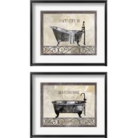 Framed 'Bath Silhouette 2 Piece Framed Art Print Set' border=