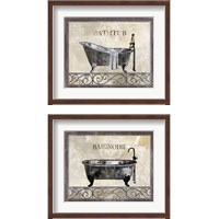 Framed 'Bath Silhouette 2 Piece Framed Art Print Set' border=