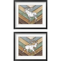 Framed 'Lodge Forest Animal 2 Piece Framed Art Print Set' border=