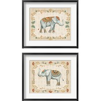 Framed 'Elephant Walk 2 Piece Framed Art Print Set' border=