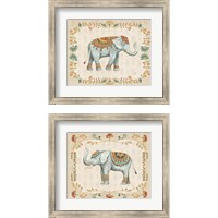 Framed 'Elephant Walk 2 Piece Framed Art Print Set' border=