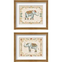 Framed 'Elephant Walk 2 Piece Framed Art Print Set' border=